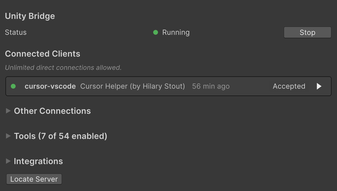 【解決】Connected Clientsにcursor-vscodeが表示されない【Unity MCP Server】